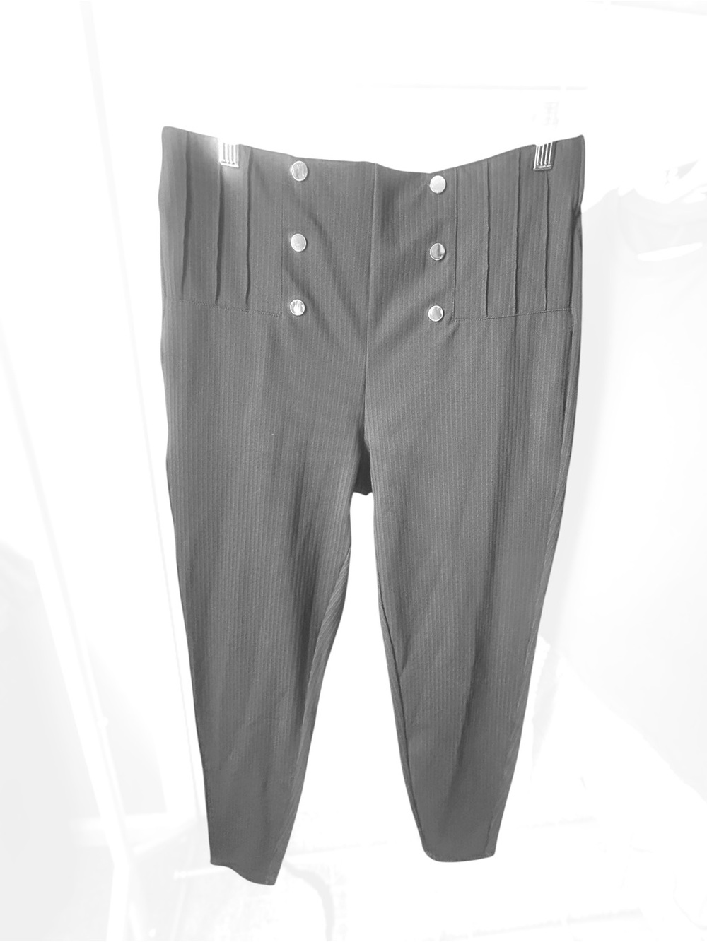 HALARA High-Waisted Sailor Button Ankle Pants in LIGHT Brown